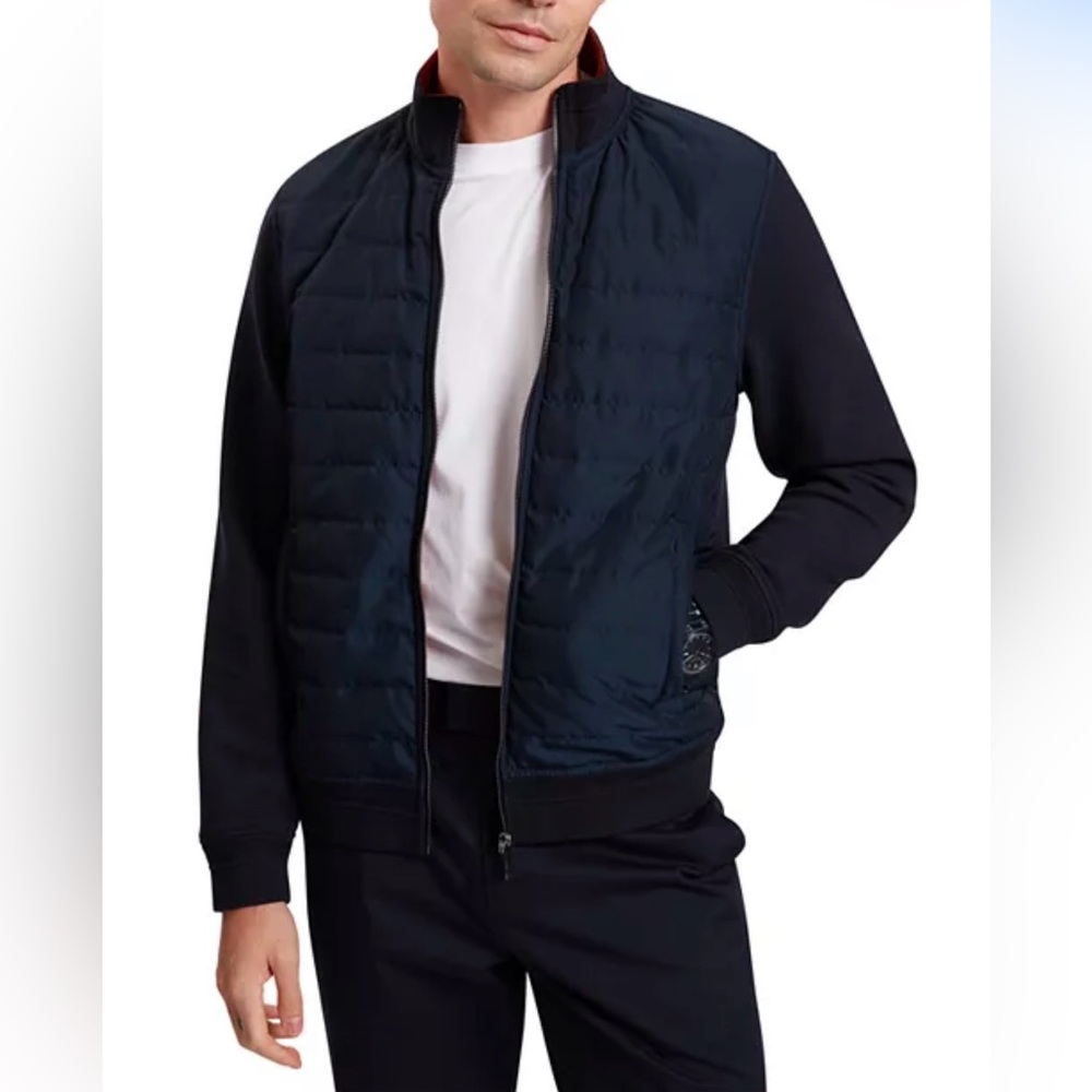 Ted Baker Navy Durano Quilted Bomber Jacket Size 3